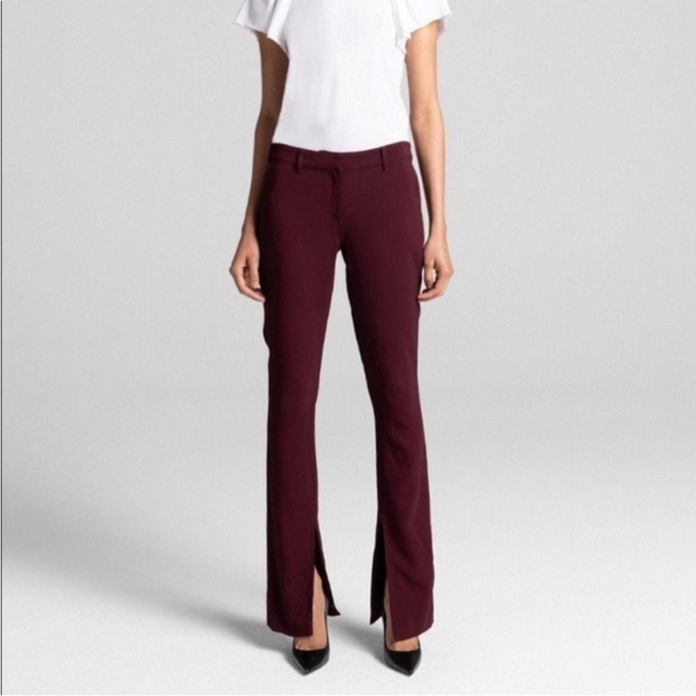A.L.C Conway Maroon Split Site Trouser Pants 4